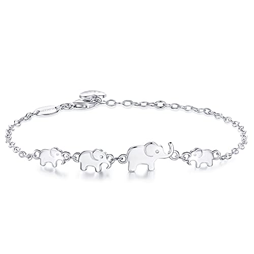 BlingGem Armband für Damen 925 Sterling Silber 4 Generationen Elefanten Armband für Großmutter Mutter Tochter Tierschmuck Geschenk für Damen Frauen BlingGem Armband für Damen 925 Sterling Silber 4 Generationen Elefanten Armband für Großmutter Mutter Tochter Tierschmuck Geschenk für Damen Frauen von BlingGem