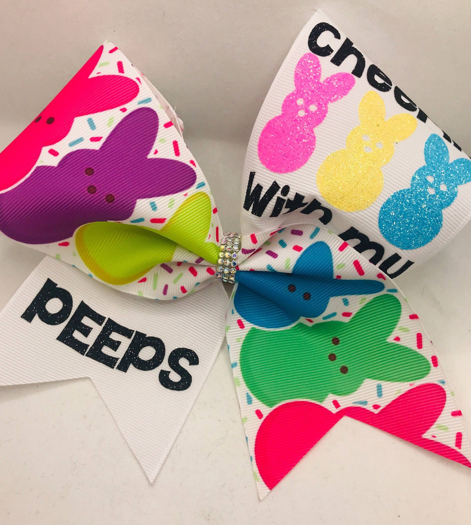 Cheerin' Mit Meiner Peeps Spring Easter Cheer Bow Von Blingitoncheerbowz Cheerin' Mit Meiner Peeps Spring Easter Cheer Bow Von Blingitoncheerbowz von BlingItOnCheerBowz