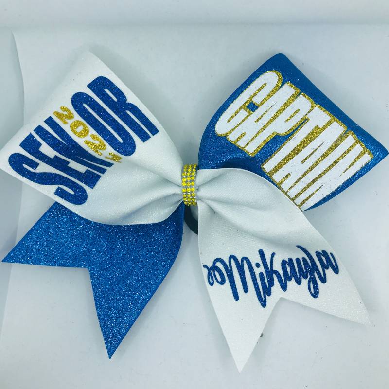 Senior 2025 Cheer Bow Glitter Mit Namen - Vollständig Anpassbar Individueller Name/Jahr Und Hergestellt in Einer Beliebigen Farbkombination Von von BlingItOnCheerBowz