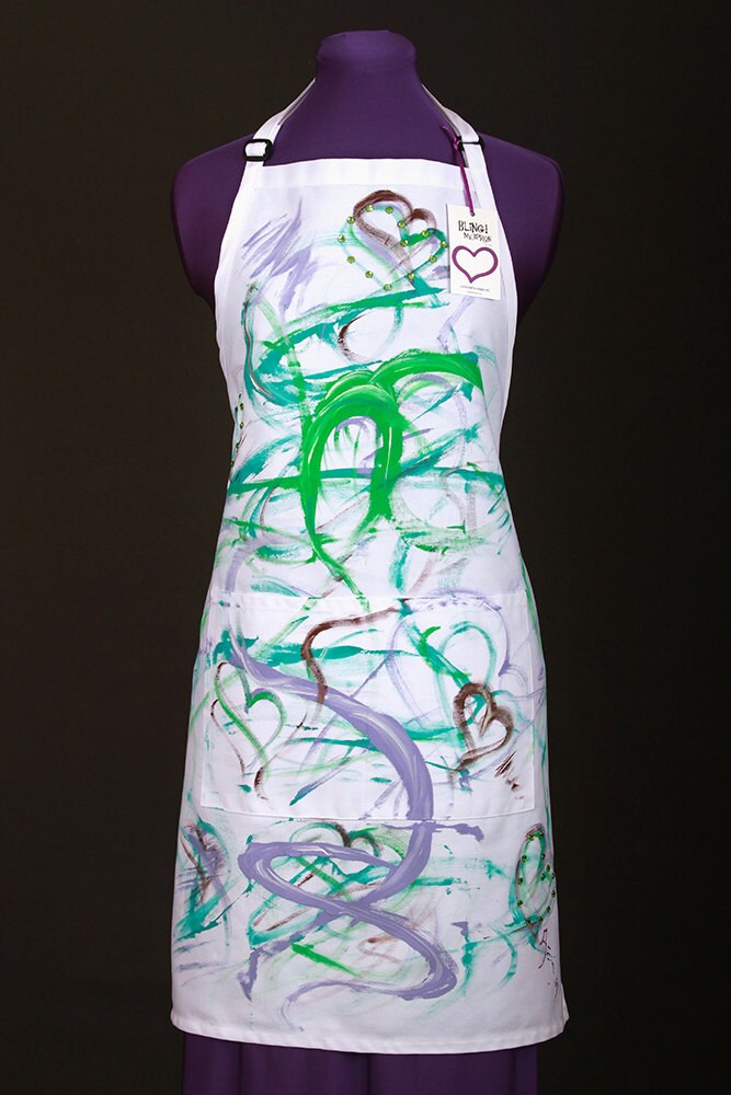 Schürze #1304 Handbemalte Tragbare Kunst Blinged Von Tami von BlingMyApronByTami