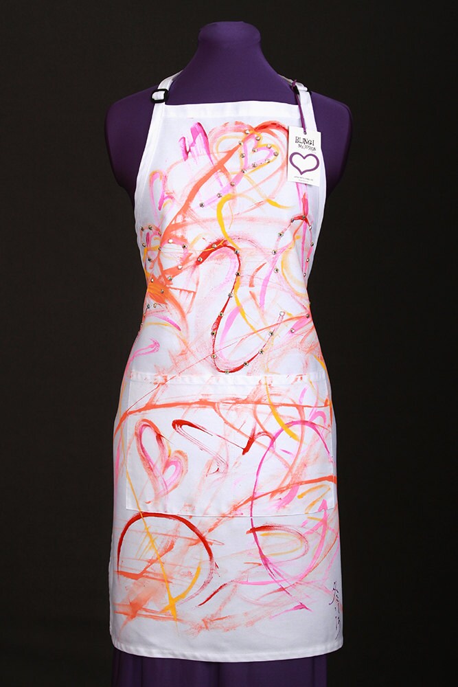Schürze #1308 Handbemalte Tragbare Kunst Blinged Von Tami von BlingMyApronByTami
