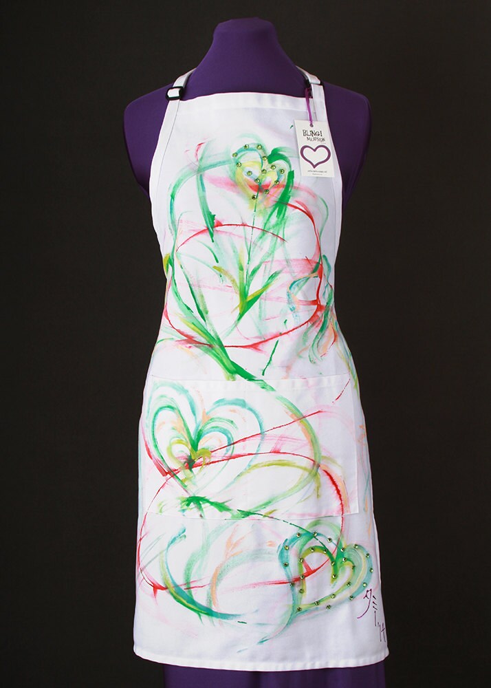 Schürze #1406 Handbemalte Tragbare Kunst Blinged Von Tami von BlingMyApronByTami