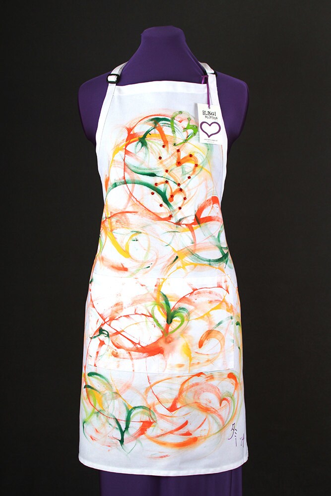 Schürze #1407 Handbemalte Tragbare Kunst Blinged Von Tami von BlingMyApronByTami