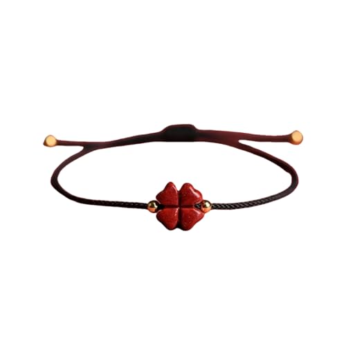 BlingNook Rotes Schnur-Armband für Damen und Herren, herzförmige Glücksseil-Armbänder, 3 mm, Mini-Handkettenanhänger, schwarze, geweinte Schnur, verstellbar, trendig, stapelbar, Glücksschmuck von BlingNook