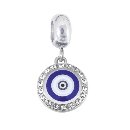 BlingNuts Damen-Charm-Anhänger mit blauem bösen Blick, kompatibel mit Pandora-Charm-Armbändern für Mutter und Tochter, Geschenk BlingNuts Damen-Charm-Anhänger mit blauem bösen Blick, kompatibel mit Pandora-Charm-Armbändern für Mutter und Tochter, Geschenk von BlingNuts