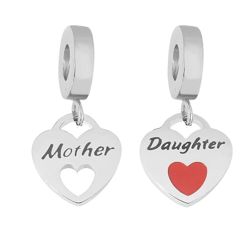 BlingNuts Ein Paar Mutter-Tochter-Familien-Herz-Charm-Armbänder für Frauen, Geburtstag, Muttertag von BlingNuts