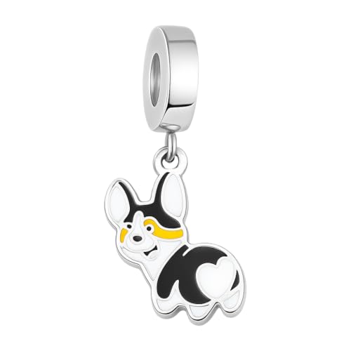 BlingNuts Hunde-Charm-Anhänger Corgi, kompatibel mit Pandora-Charm-Armbändern für Frauen BlingNuts Hunde-Charm-Anhänger Corgi, kompatibel mit Pandora-Charm-Armbändern für Frauen von BlingNuts