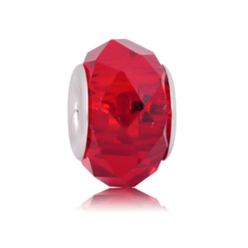 BlingNuts Sparkling Red Januar Birthstones Spacer Charm Compatible with Pandora Charms Bracelets Gift Women Friendship Birthday Cubic Zirconia von BlingNuts
