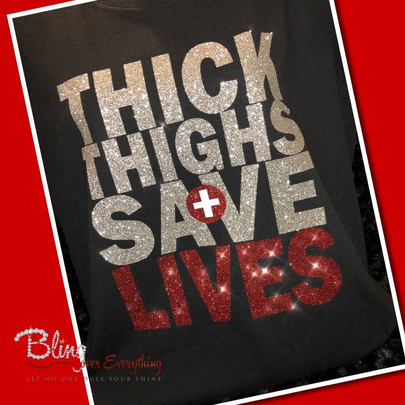 Dicke Oberschenkel Save Lives Bling T-Shirt von BlingOverEverything