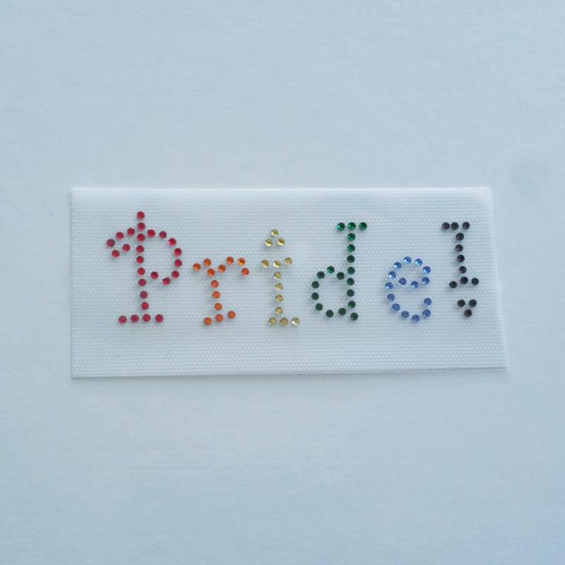 Regenbogen "Stolz" Strass Applikation, Lgbtq Pride Bügelbild, Gay Bling, Lesbian Gleichheit, Pride von BlingSparkleShineLtd