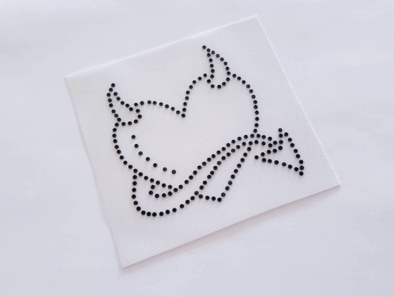 Teufelsherz Strass Applikation, Herz Mit Hörnern, Teufel Horn Bad Girl, Füchsin, Frech, Diy Zum Aufbügeln von BlingSparkleShineLtd