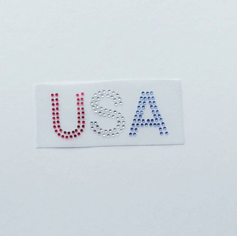 Usa Applikation, Strasssteine, Patch, Aufnäher, Aufnäher von BlingSparkleShineLtd