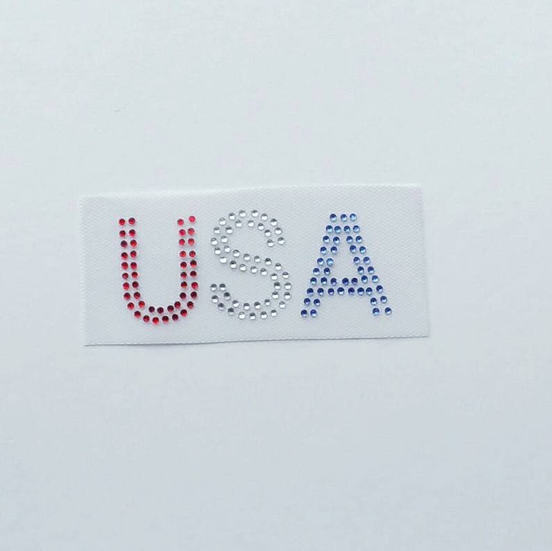 Usa Applikation, Strasssteine, Patch, Aufnäher, Aufnäher von BlingSparkleShineLtd