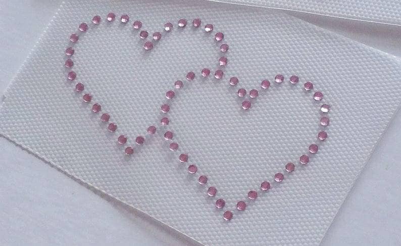 Verflochten Herzen Strass Applikation, Zwei Zusammen Transfer, Braut Bling, Verlobung Diy Aufbügler von BlingSparkleShineLtd