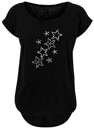 BlingelingShirts Damen Shirt Große Größen Sterne kristall Stars Sternenmotiv Sternchen. schwarz. Gr. 3XL Evi von BLINGELING