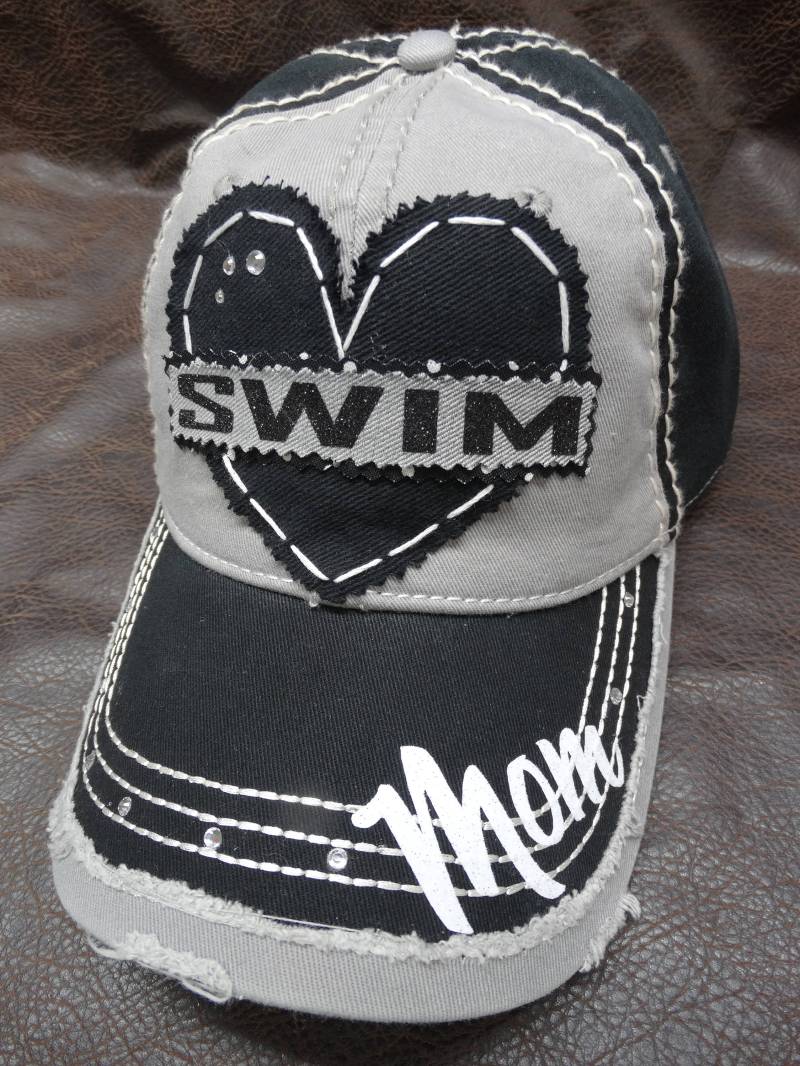 Swim Mama Oder Nana Trainer Bling Benutzerdefinierte Hut - Hat Anpassbare Schwimm-Team von BlingirlSpirit