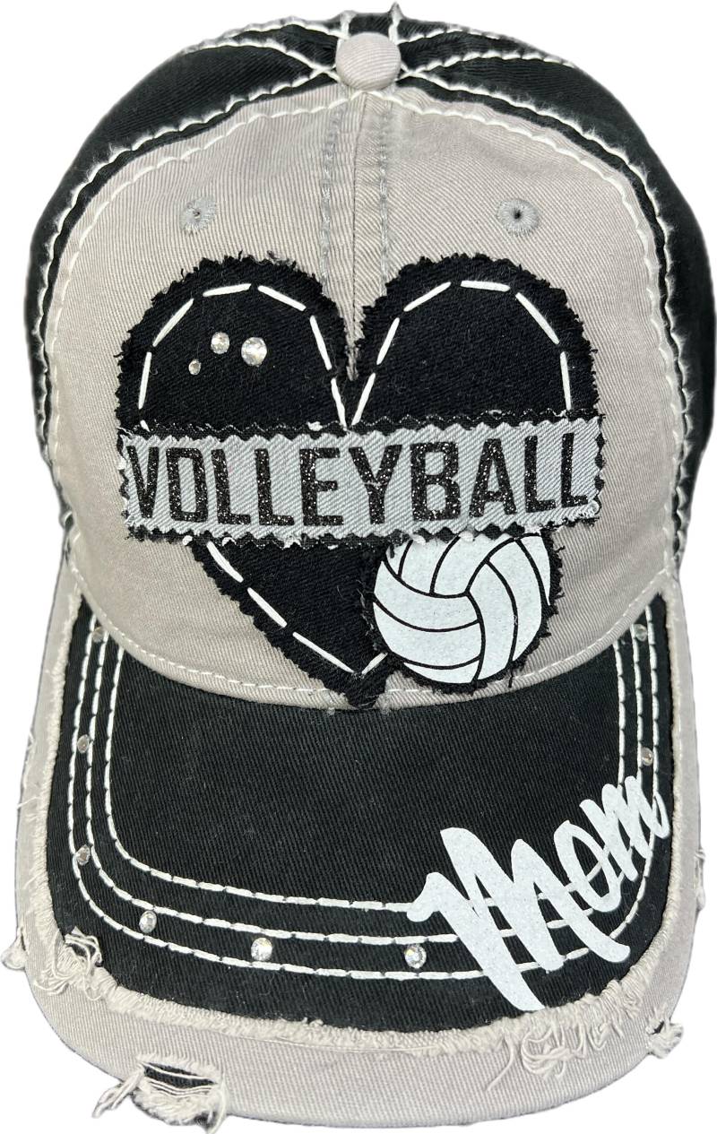 Volleyball Liebe Mama Distressed Hut - Beachvolleyball Hut- Anpassbare Personalisiert Mit Nummer Und Name Schulsport -Highschool College von BlingirlSpirit