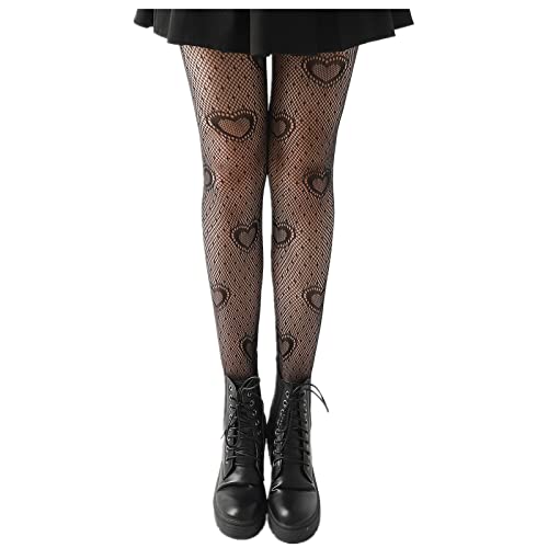 Blingko Damen Netzstrümpfe Netzstrumpfhosen Sexy Schwarz Fischnetzsocken Strumpfhosen für Kostüm Fasching Hohe Taille Fischernetz Strümpfe Transparente Erotik Mesh Socken von Blingko