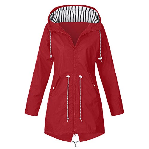 Blingko Damen Regenjacke Funktionsjacke Leichte Wasserdicht Atmungsaktiv Regenparka mit Kapuze Große Größen Sport Kapuzenpullover übergangs Jacken Langarm Mantel für Frauen von Blingko