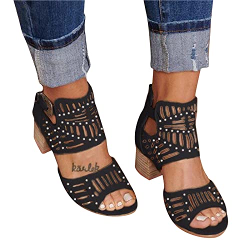 Blingko Sandalen Damen Flach 42 Lässig Riemchensandalen Frauen Mädchen Sandaletten Leicht Bequem Sommersandalen Atmungsaktiv Strand Sandale Sandaletten Slide Sandal Sandalen Damen mit Absatz Weiß von Blingko