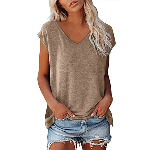 Blingko Sexy Tank Tops Damen - Sexy Pullover Bluse Mode Sweatshirt Bluse Kurze Ärmel Sommerbluse Sommer große größen Tshirt Kurzarm Bluse Streetwear Oberteile Damen Sexy von Blingko