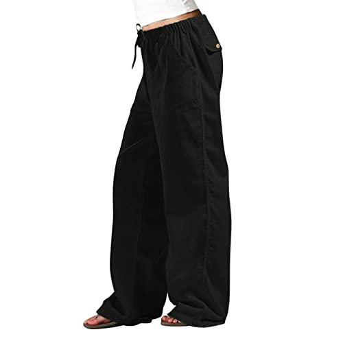 Blingko Sommerhose Damen, Lockere Luftig Sommerhosen Sommer Hose Sommer Hose Schlupfhose Viskose-Hose Für Damen Lässige Lose Stoffhose Sporthose für Frauen Schlaghose von Blingko