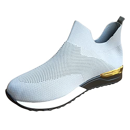 Blingko Weiße Sneaker Damen, Outdoor Sportschuhe Laufschuhe Tennis Schuhe Schnürsenkel Freizeitschuhe Sport Freizeit Sneaker Fitness Straßenlaufschuhe Straßenlaufschuhe von Blingko