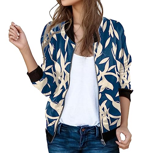 Bomberjacke Damen Damenjacke mit Taschen Leichte Jacken Jacken Sommer Bekleidung Bomberjack Blouson Seidenblouson Cardigan Spring Jacket Women Damen Jacke Sommer von Blingko