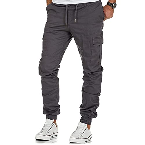 Laufhose Herren Lang Lange Regular Fit Softshellhose Weich Jogger Sweathose Modischer Cargohose Hip Hop Pants Baggy Atmungsaktiv Lederhosen für Jagd Wandern Camping von Blingko