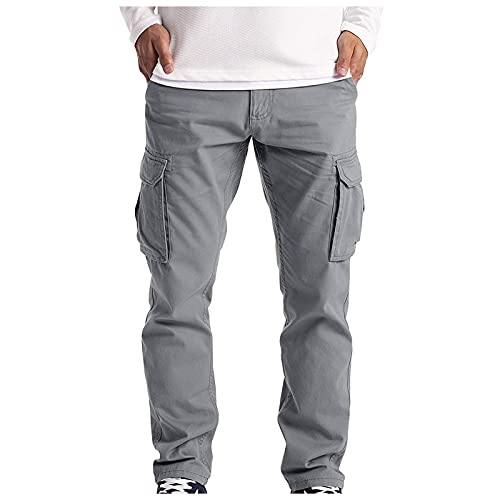 Outdoor Hosen Für Herren, Lange Regular Fit Softshellhose Reißverschluss Taschen Hose Große Größe Outdoorhose Stretch Slim Fit Fitnesshose Outdoor Tactical Hose mit Kordelzug und Seitentasche von Blingko