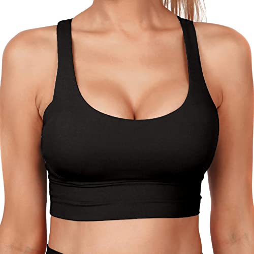 Sport Oberteil Damen Fitness Gym Push Up BH Spaghettiträger Bralette ohne Bügel Nahtlose Baumwoll BH Ohne Buegel BH Schwarz Sexy Lila Blau Schwarz Khaki Pink Dunkelblau Himmelblau Grau Grün S M L XL von Blingko