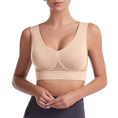 Sports Bra Damen Starker Halt Gekreuzt Rücken Yoga Bra für Gym Lauf Fitness Vorderverschluss Ohne Polsterung Büstenhebe Offen Sexy Push Up Sport Bra Weiß Weiß Schwarz S M L XL 2XL 3XL 4XL 5XL 6XL von Blingko