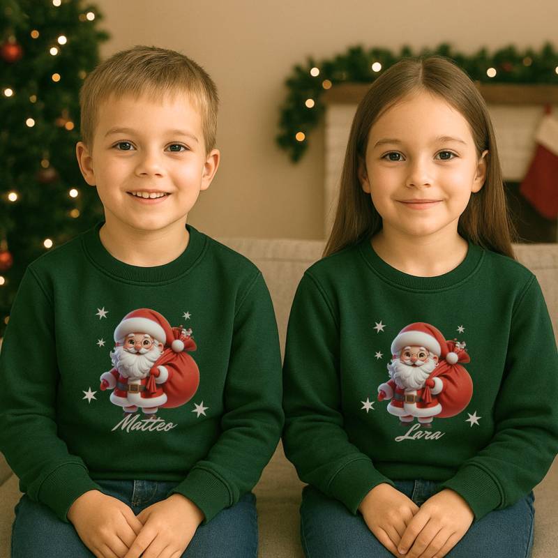Personalisiertes Kinder Weihnachten Pullover, Passende Weihnachtsoutfits Geschwister, Partnerlook Weihnachtspullover, Weihnachtsgeschenk von BlingweltStudio