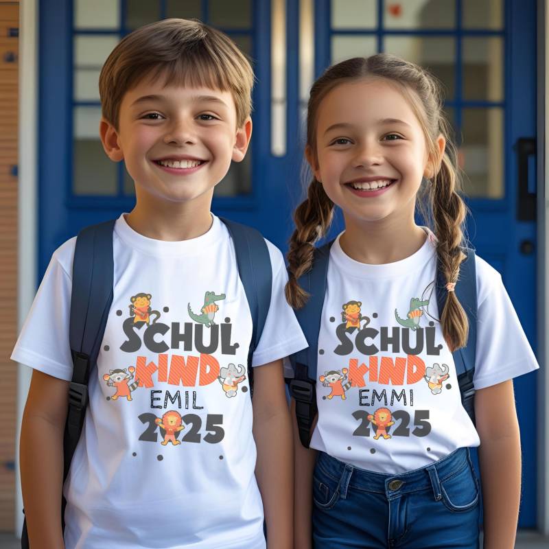Personalisiertes Schulkind T-Shirt 2025 Mit Namen Geschenk Zur Einschulung Geburtstag & Kindergarten Abschied Erste Klasse Shirt Für Kinder von BlingweltStudio