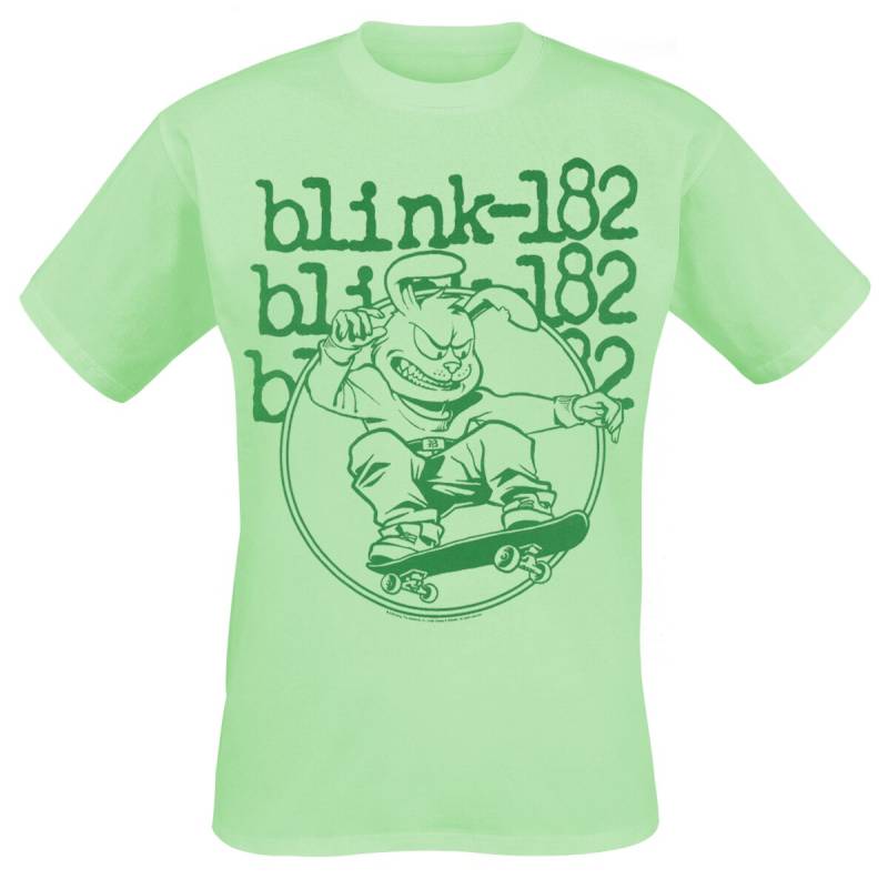 Blink-182 Skateboard Bunny Mono T-Shirt grün in S von Blink-182