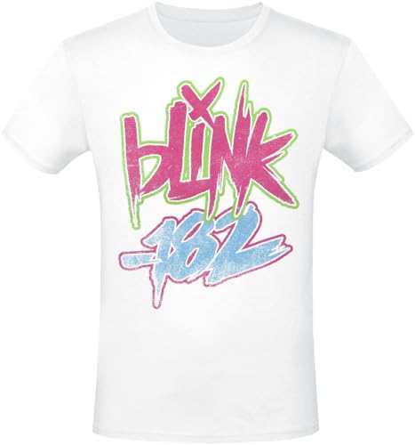 Blink-182 Text Männer T-Shirt weiß 3XL 100% Baumwolle Band-Merch, Bands von Blink-182