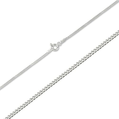 BlinqBlinq Cuban Chain Silberkette in 1mm 2mm 3mm 6mm 925 Sterling Silber Panzerkette Längen 40cm 50cm 60cm Cubana Unisex Echtsilber Halskette Damen - Kein verfärben und wasserfest (60, 1mm) von BlinqBlinq