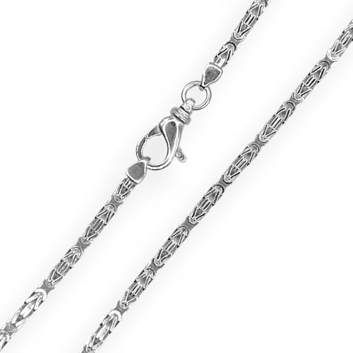 BlinqBlinq Königskette Silberkette 2,5mm 925 Sterling Silber Kette Länge 55cm 60cm Koenigs Kette Unisex Echtsilber Halskette Herren oder Halskette Damen (60) von BlinqBlinq