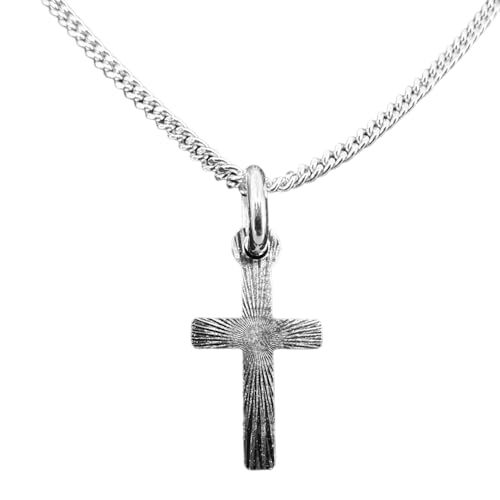 Echtsilber Kreuz Anhänger 925er Silber Schmuckset - Kettenanhänger mit verstellbarer 925 Silberkette, in edlem Geschenk Etui verpackt - Damen Halskette oder auch Herren Silberkette mit Anhänger (45cm) von BlinqBlinq