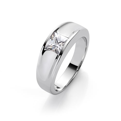 Eleganter Damen Ring aus 925 Sterling Silber mit Zirkonia Stein (Diamant Optik) in edler Geschenkbox - Newport (54) von BlinqBlinq