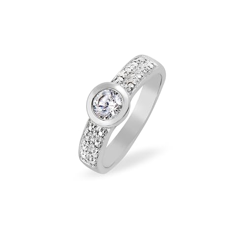 Eleganter Damen Ring aus 925 Sterling Silber mit Zirkonia Stein (Diamant Optik) in edler Geschenkbox - Perth (56) von BlinqBlinq