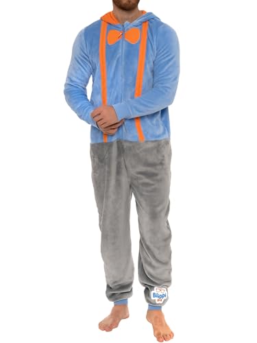 Blippi Onesie | Schlafoveralls Für Herren | Geschenke Für Männer | Größen S bis XX-Large | Blau X-Large von Blippi