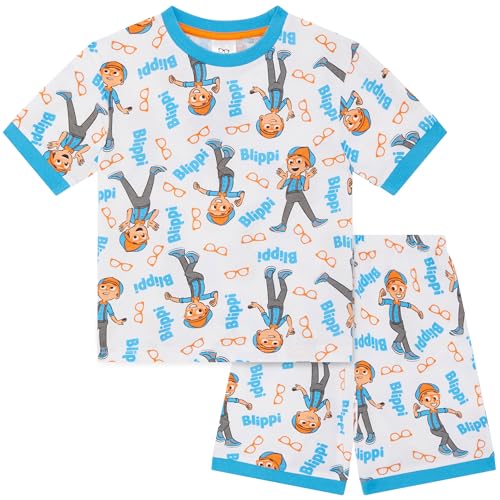 Blippi - Unisex Schlafanzug mit Kurzarm für Kinder - 100% Baumwolle - 3-4 Ans: 104cm von Blippi
