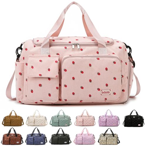 Sporttasche Damen Groß Mit Separatem Schuhfach & Nassfach Belüftetes Schuhfach Mit Luftlöchern Wasserdichter Nassbereich Für Chwimmtasche Fitness Yoga Reise (A,High-Density Fabric) von BlissFabrics