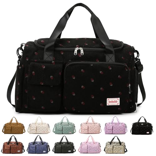 Sporttasche Damen Groß Mit Separatem Schuhfach & Nassfach Belüftetes Schuhfach Mit Luftlöchern Wasserdichter Nassbereich Für Chwimmtasche Fitness Yoga Reise (C,High-Density Fabric) von BlissFabrics