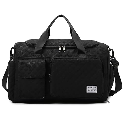 Sporttasche Damen Groß Mit Separatem Schuhfach & Nassfach Belüftetes Schuhfach Mit Luftlöchern Wasserdichter Nassbereich Für Chwimmtasche Fitness Yoga Reise (K,Oxford Cloth) von BlissFabrics