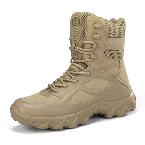 Blissbuilt Verschleißfest Militärstiefel taktische Wanderstiefel atmungsaktiv Desert Boots Rutschfeste Ultralight Sportschuhe Arbeit Stiefel Knöchelhoch für alle Outdoor-Aktivitäten von Blissbuilt