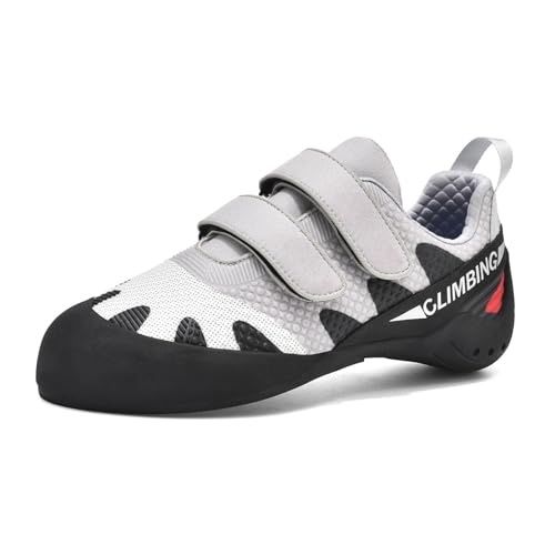 Boulderschuhe herren damen,Jugend Klettern Bouldern Trainingsschuhe,Leichte atmungsaktive Kletterschuhe Indoor-Kletterschuhe,Wanderschuhe mit Doppelriemenverschluss - Für Kind Erwachsene Anfänger von Blissbuilt