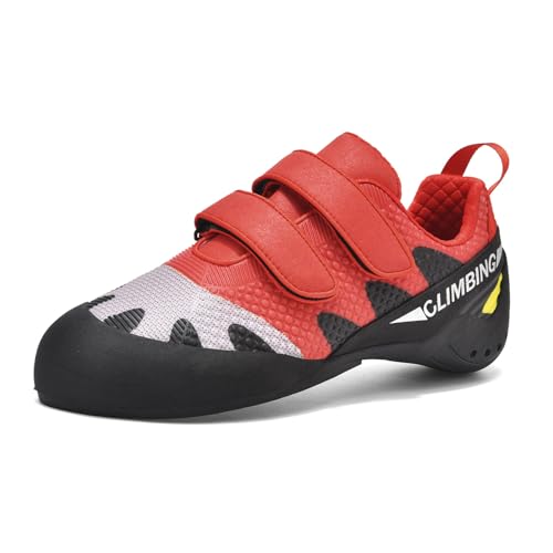 Boulderschuhe herren damen,Jugend Klettern Bouldern Trainingsschuhe,Leichte atmungsaktive Kletterschuhe Indoor-Kletterschuhe,Wanderschuhe mit Doppelriemenverschluss - Für Kind Erwachsene Anfänger von Blissbuilt