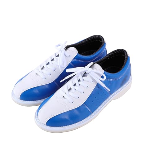 Bowlingschuhe Herren Damen Anfänger ,Leder Bowlingschuhe Unisex,Indoor-Bowling-Trainingsschuhe,Leicht Atmungsaktiv Sneakers,Mikrofaser Gleitsohle,Freizeit-Bowling-Trainingsschuhe,Blau,Größen 29-53 von Blissbuilt